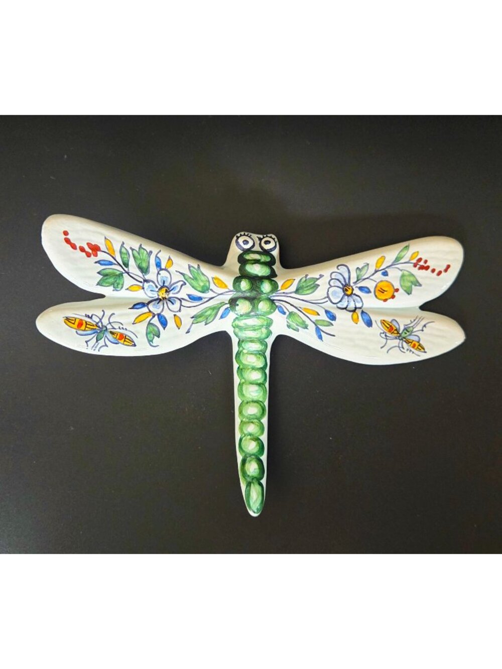 Portugal pottery Dragonfly Wall Art Floral & Insect Motif Home Decor
